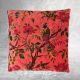 Housse de coussin velours à motif floral, rose