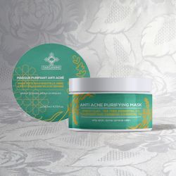 Masque visage purifiant argile verte anti-acné aux huiles essentielles