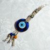 Oeil porte-bonheur Turc, macram&eacute; &agrave; suspendre (28 cm)