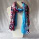 Pashmina en coton bleu