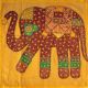 Housse de coussin jaune patchwork éléphant 07