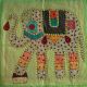 Housse de coussin vert patchwork éléphant 04