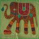 Housse de coussin vert patchwork éléphant 08