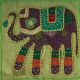 Housse de coussin vert patchwork éléphant 11