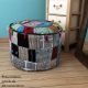 Pouf tissu indien patchwork, modèle de présentation 01