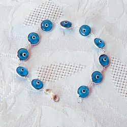 Bracelet oeil Nazar Boncuk bleu