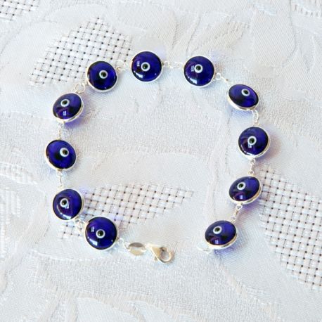 PRETYZOOM 12 Perline Nazar Boncuk Occhio Blu 3cm - Ciondoli Portafortuna In Resina Per Gioielli Fai Da Te