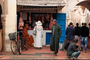 Boucherie dans les rues de la médina d'Essaouira, Maroc - 2016