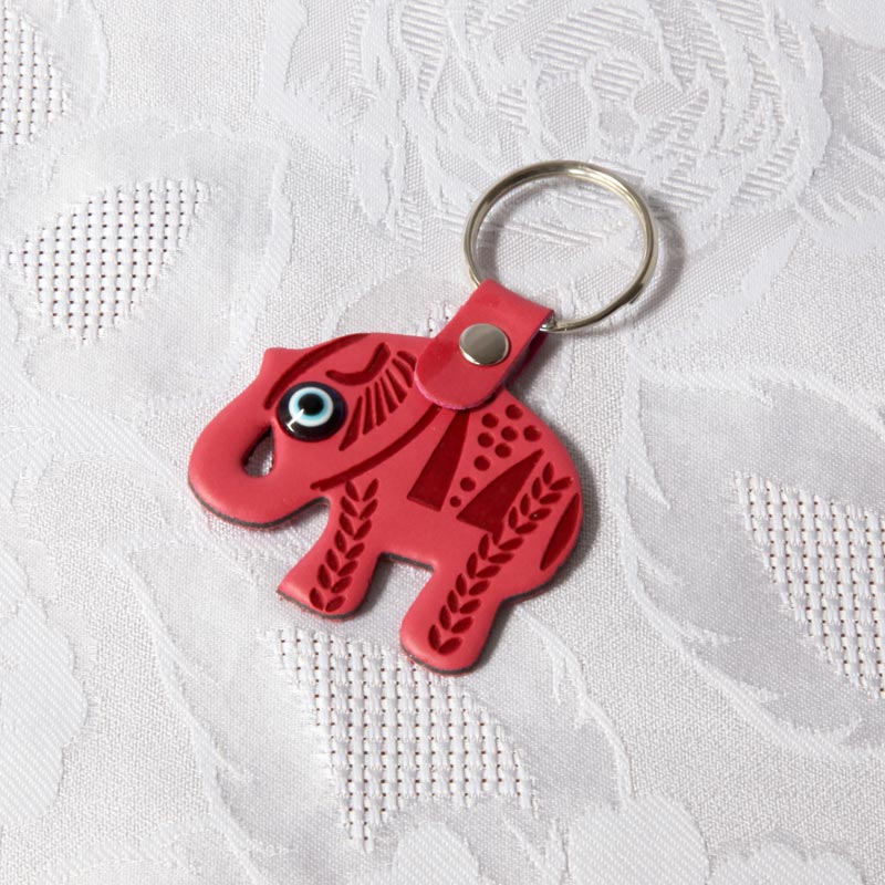Porte-clé éléphant avec oeil nazar boncuk porte-bonheur