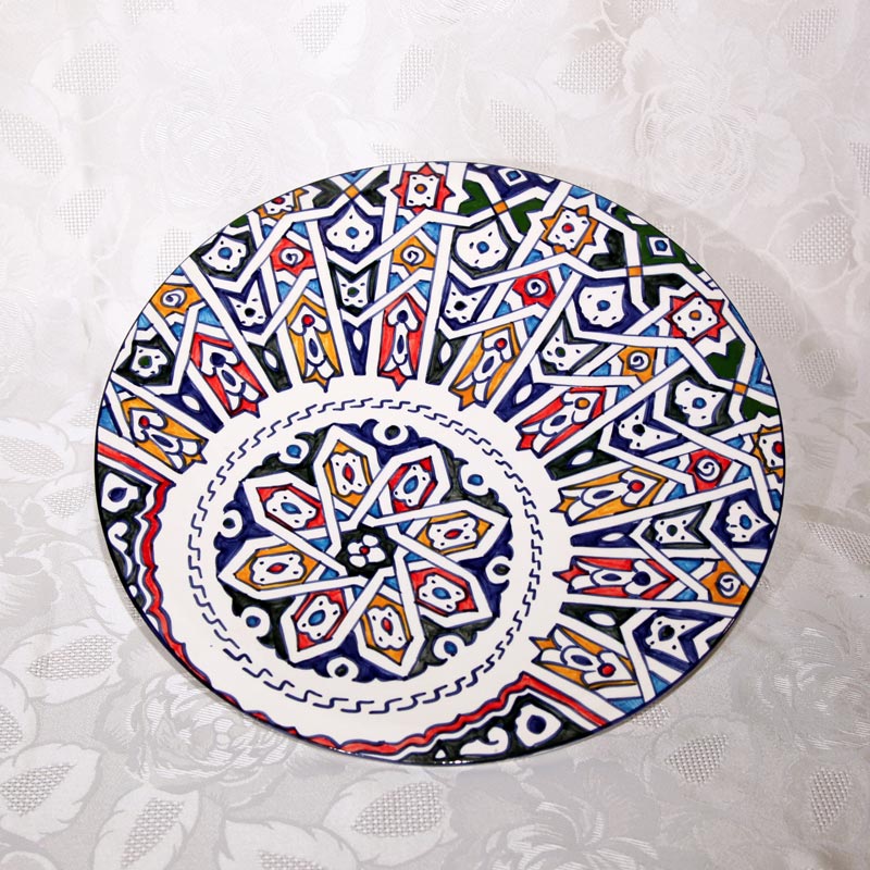 Plat à tarte céramique de Fès, série "Design"