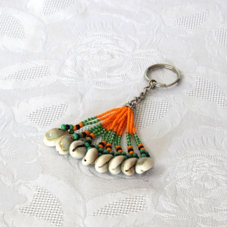 Porte-clés perles et coquillages