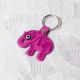 Porte-clés éléphant en cuir fushia avec oeil Nazar Boncuk