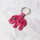 Porte-clés éléphant en cuir rose avec oeil Nazar Boncuk