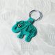 Porte-clés éléphant en cuir bleu turquoise avec oeil Nazar Boncuk