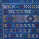 Tapis kilim Berbère bleu, détail du motif