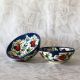 Lot de 2 bols faits main, motif céramiques d’Iznik