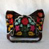 Sac besace velours brodé fleurs