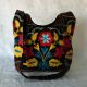 Sac besace velours motif floral