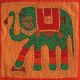 Housse de coussin orange patchwork éléphant 02