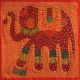 Housse de coussin orange patchwork éléphant 06