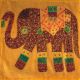 Housse de coussin jaune patchwork éléphant 02