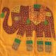 Housse de coussin jaune patchwork éléphant 04