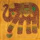 Housse de coussin jaune patchwork éléphant 08