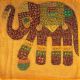 Housse de coussin jaune patchwork éléphant 10