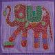 Housse de coussin violet patchwork éléphant 01