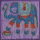 Housse de coussin violet patchwork éléphant 02