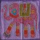 Housse de coussin violet patchwork éléphant 05