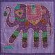 Housse de coussin violet patchwork éléphant 06