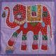 Housse de coussin violet patchwork éléphant 07