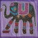 Housse de coussin violet patchwork éléphant 09