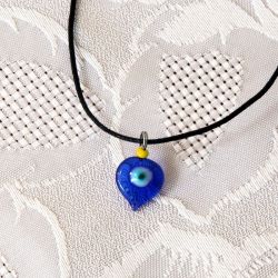 Collier oeil Turc forme goutte d'eau 1 cm
